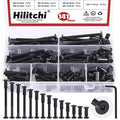 Hilitchi M6 Hex Drive Socket Cap Bolts Kit Countersunk Head Screws Bolts Dowel Barrel Nuts Crib Bolts Nuts Assortment Kit for Furniture Hardware Fitting (16-80mm Assortment Kit-140PCS)