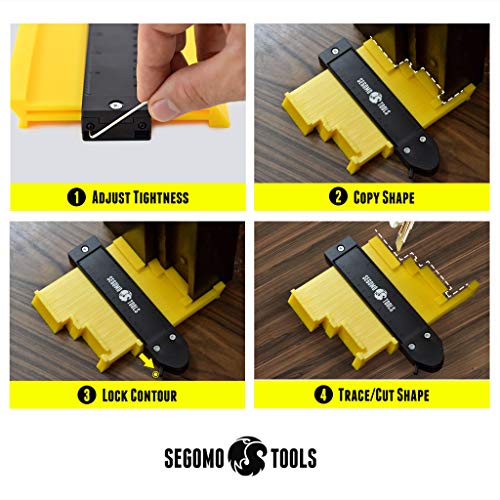 2 Pieces 5 Inch & 10 Inch Contour Gauge Profile Tool With Lock | Easy Shape Contour Gauge Duplicator | Contour Gauge Tool With Lock | Shaker Contour Gauge - CG2P