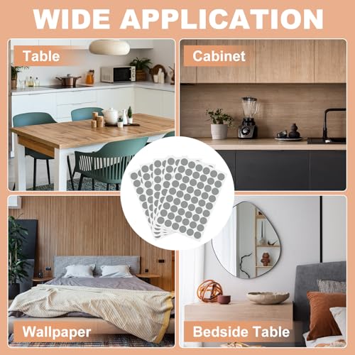PATIKIL 270 Pieces Screw Hole Stickers, 5 Sheet Self-Adhesive Waterproof PVC Wood Grain Sticker for Screw Holes Wall Cabinets Desk Repairing, Gray, 21mm/0.83 Inch - color: Gray