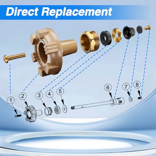 Outside Wall Faucet Repair Kit Compatible with Woodford Model 14 18, Sillcock Metal Wheel Handle Repair Kit Replace# RK-14MH - size: RK-14MH