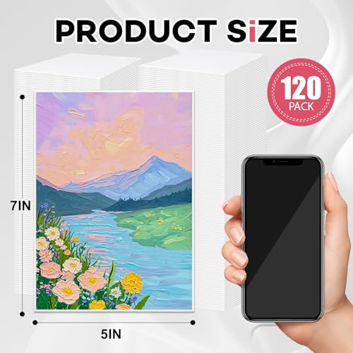 ESRICH 120 Pack 5x7 Inch Small Canvases for Painting, Painting Canvas 5x7 Inch Cotton Primed Acid Free Mini Blank Canvas Panels for Oil Paint,Watercolor,Acrylic Paint, Gouache, Tempera - size: 5x7in 120pack