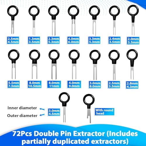 Kikerike Terminal Removal Tool Kit 139 Pcs Depinning Tool Electrical Connector Pin Removal Tool Kit Pin Extractor Tool Set Wire Terminal Release Tool for Automotive Car Household Devices - color: 139 PCS