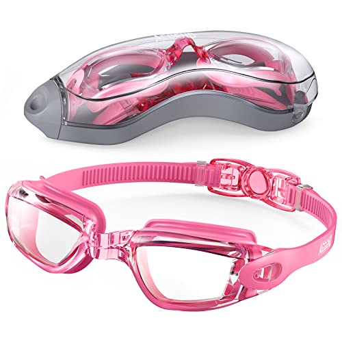 Aegend Swim Goggles, Swimming Goggles No Leaking Full Protect Adult Youth - color: Rose Red