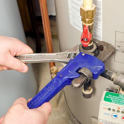 HOIGON 3 Piece Heavy Duty Plumbers Pipe Wrench Set, 8" 10" 14" Heat Treated Adjustable Straight Pipe Plumbing Wrench Set with Soft Grip for Household Plumbing Repairs - color: Blue, size: 8" 10" 14"