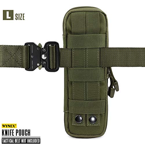 WYNEX Tactical Small Molle Pouch Nylon Knife Sheath for Belt Hunting Gear - color: Army Green - Large