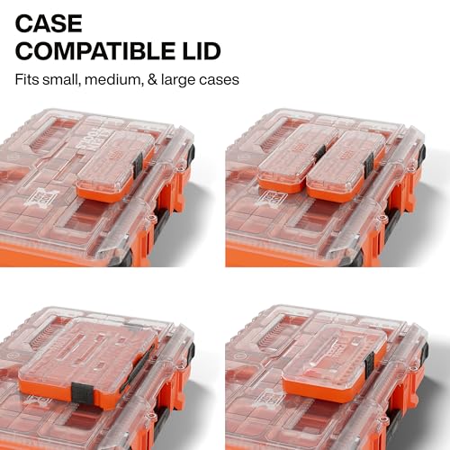 Klein Tools 54400MBX MODbox Tall Compartment Box, Full-Width Tool Organizer, Small Parts Tool Box with 20 Compartments, 9 Removable Bins for Fasteners, Stackable Module - size: Component Box