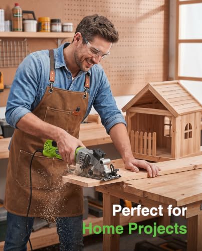 TaskStar Mini Circular Saw with Laser Guide: 4.8A 4000RPM Compact Corded Power Cutter, 4-1/2 in Electric Hand Tool with Rip Fence, 3 Blades for Wood, Soft Metal, Tile, Plastic Cutting
