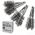 6pcs Copper Tube Pipe Cleaner for Fittings, 1/2” 3/4” 1” Pipe Cleaning Brush Set, Stainless Steel Wire Bore Brushes for Power Drill, 1/4 Inch Hex Shank - style: 6pcs for Fittings