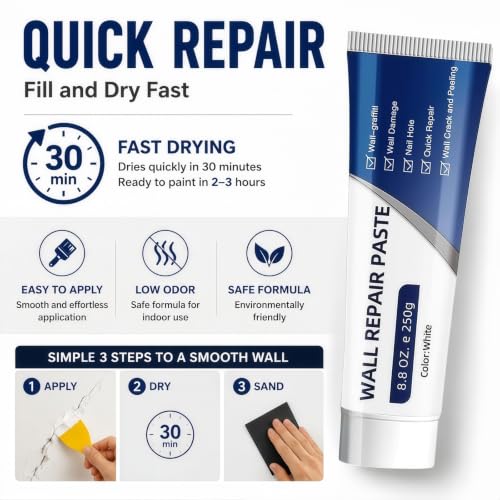 2PCS Drywall Repair Kit, Multi-Functional Quick-Drying Wall Mending Agent