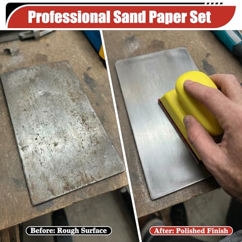 32Pcs Sanding Sponge Kit with Sanding Block, 180-3000 Grit Sandpaper | Wet & Dry Use, Ergonomic Soft Sanding Block, Washable & Reusable Material, For Wood, Auto Body, Guitar, Metal