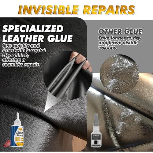 Leather Glue 1.23 oz, Ultra Strong Waterproof Flexible Clear Adhesive