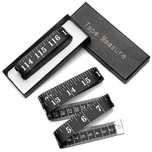 Tape Measure Body Measuring Tape, 120 Inch Soft Fabric Measuring Tape for Sewing Cloth Measurement, Double Scale Tailor Ruler for Weight Loss Medical Measurement Nursing Craft(2 Pack/Black) - color: Black