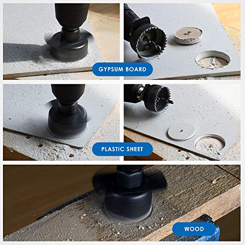 Luckyway Hole Saw Kit, 21-Piece Hole Saw Set, 3/4" to 5" Hole Saws Drill Bits Hole Cutter Kits with Storage Case for Soft Wood, Plastic, PVC and Drywall - size: 17-Piece Hole Saw Set