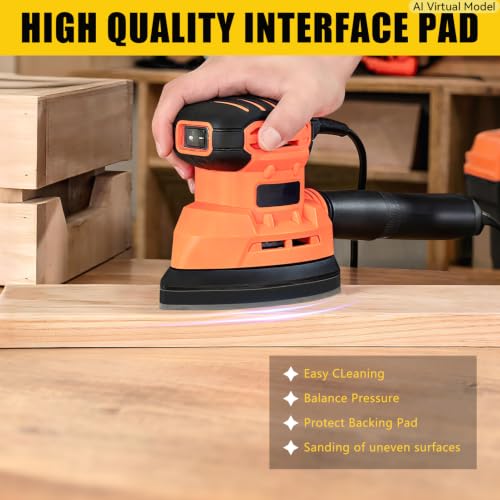 6 Pack 5 Hole Mouse Detail Interface Pads, Hook & Loop Triangle Sanding Pad - size: Mouse 5 Hole - 6 Pack
