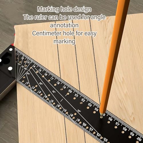 45 90 Degree Multi Angle Square Measuring Ruler, Professional 3D Multi Angle Measuring Ruler, Aluminum Alloy Woodworking Marking Ruler, High Precision Framing Square