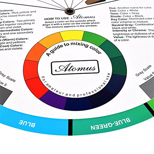 JimKing Creative Color Wheel, Paint Mixing Learning Guide, Art Class Teaching Tool for Makeup Painting Tattoo,Blending Board Chart Color Mixed Guide Hardboard(9.25inch) - style: Classic