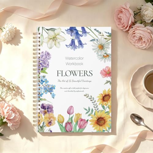 SKYDUE Watercolor Workbook for Beginners with 24 Paint Colors