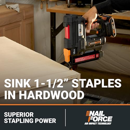WORX Cordless Narrow Crown Stapler, 20V 18GA Nail Gun, WX844L - style: 18Ga Narrow Crown Stapler Kit (Battery & Charger included)