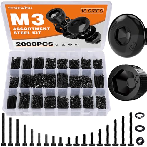 960PCS M3 Socket Head Cap Screw Assortment Kit, 6-30mm - size: M3