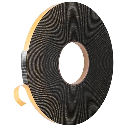 Self Adhesive Foam Tape Weatherstrip 1/2in x 1/16in x 66Ft High Density Foam Insulation Strips Foam Seal Weather Stripping with Strong Adhesive for Door and Window Sound Isolation Soundproofing - size: 1/2in x 1/16in x 66Ft