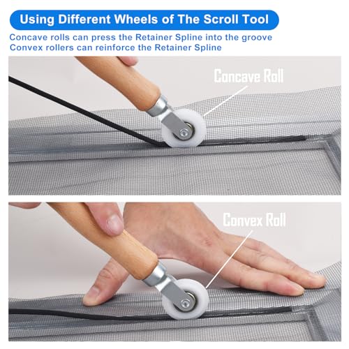 BAYTORY Window Screen Repair Kit, Nylon Roller Tool with Bearing - color: White Roller