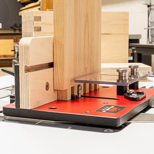 JessEm 06300 Box Joint & Finger Joint Jig for Router Tables, 3 Key Sizes | 1/4", 3/8" and 1/2" aluminum indexing keys with bearing-glide sled