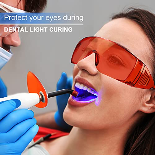 EZGO Dental Lab Safety Glasses, Anti-Fog Goggle Eyewear Protective Eye Shield Safety Glasses for Teeth Whitening Curing Light