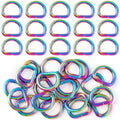 1/2 inch Rainbow D Rings Buckles-20 PCS D-ring Metal D-Shape Buckle Clips-welded Purse Hardware for Bag Making Webbing 13mm - color: Rainbow D-ring-20pcs-1/2 Inch