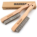 MAXMAN Wire Brush 2Pcs, 10" Stainless Steel Bristles, Rust & Paint Remover - style: 2Pcs Stainless Steel Brushes