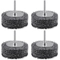 Rocaris 4 Pack Wire Brush for Drill Set, 3 Inch Carbon Steel Wire Wheel for Drill Attachments, Heavy Duty Rust Remover Brush Paint Rust & Corrosion, 1/4in Shank, 20000RPM