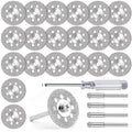FOTYBEI 20pcs 545 Diamond Coated Cutting Wheel (25mm) for Dremel Rotary Tool with 402 Mandrel (3mm) 4pcs and Screwdriver for Rotary Tool Accessories Stone Glass Cutting (20pcs-25mm) - style: 20pcs-25mm