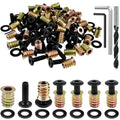 100 Sets M6 x 19/32" Threaded Insert and Bolt for Wood - size: M6 x 19/32", 100 Sets