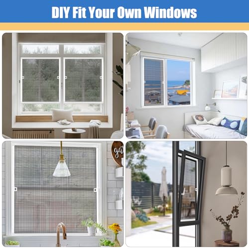 Toocust Window Screens Frame Kit 24 Square, Heavy-Duty Aluminum Window Screen, High-Visibility Durable Mesh, Easy Repair/Reinstall for Windows & Patio Doors, Multi-Size Options-2 Pack - size: 24*24 2pack