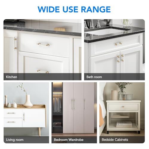 HOME EDIT Brushed Nickel&Gold Pulls Cabinet Handles 3 Inch 5 Pack - color: Brushed nickel and gold, size: 3 In Hole Center