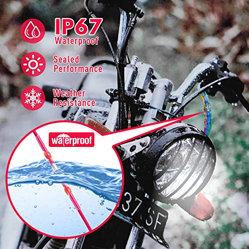 Kuject 100PCS Solder Seal Wire Connectors AWG 22-18, Red Solder Seal Heat Shrink Butt Connectors Terminals Solders Sleeve Waterproof Wire Splice Connector for Marine Automotive Boat Wire Joint - size: AWG 22-18 Red