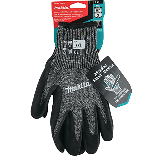 Makita Unisex FitknitÂ T 04145 Advanced FitKnit Cut Level 7 Nitrile Coated Dipped Gloves