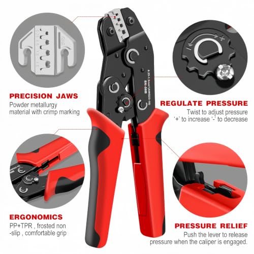 352Pcs Waterproof Automotive Electrical Connectors Kit with 24-16 AWG（0.25-1.5mm²）Ratchet Crimper, 1/2/3/4 Pin Wire Connector Terminals for Car Truck Boat, Weatherproof Electrical Connector Set