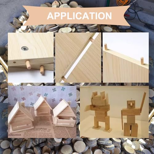 smseace 230Pcs Wooden Dowel Pins 1/4inch 5/16inch 3/8inch, Fluted Wood Dowels Rods for Crafts, Furniture, DIY Manual - size: 230Pcs - 4 Sizes