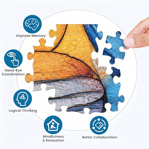 1000 Piece Puzzle for Adults, The Monarch - Colorful Abstract Tiger Art - color: The Monarch