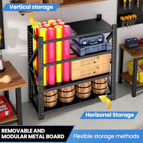 Heavy Duty Metal Shelving Units, Garage Shelves & Storage System - size: 59"W x 24"D x 69"H