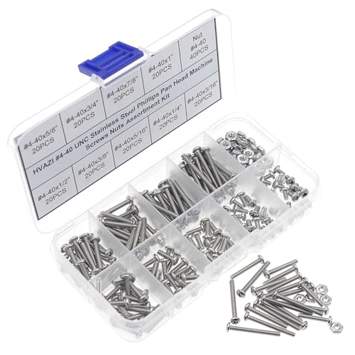 #4-40 UNC 304 Stainless Steel Phillips Pan Head Screw & Hex Nut Kit - size: #4-40UNC