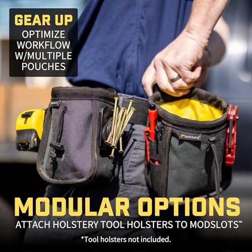 Joey Pouch PRO | Clip-On Tool Belt Bag for Tools, Screws, and Nails - Great for an Electrician, HVAC Tech, Plumber, Carpenter, Contractor, Handy Man, and Any Tradesperson - Metal Clip - style: Joey Pouch Pro (Big)