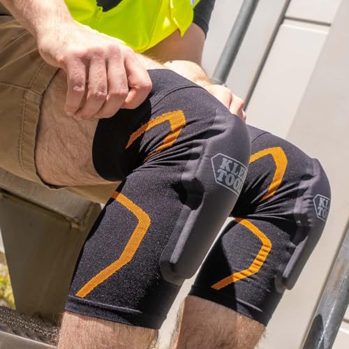 Klein Tools 60624 Knee Pad Compression Sleeve, Knee Support for Construction, Workers and Athletes, Black, L/XL - style: L/XL