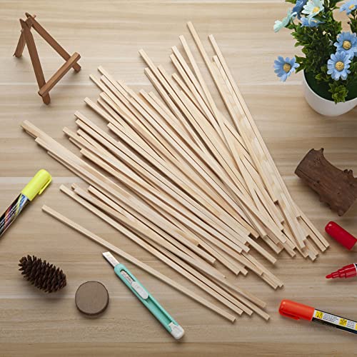 50PCS 1/4" x 12" Square Wooden Dowel Rods, Small Wood Square Dowel Rods Unfinished Wood Craft Sticks Hardwood Sticks Wooden Strips for Arts and DIYers, DIY Projects Home Decor Woodworking - size: 1/4"×12"-50PCS