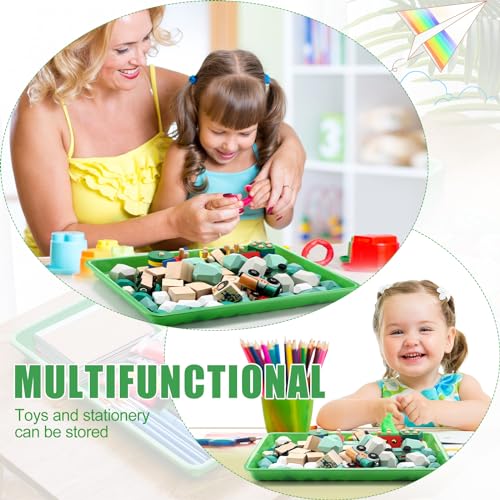 Maitys 15 Pack Plastic Art Trays 12 x 16 Inch Sensory Trays, Green - color: Green