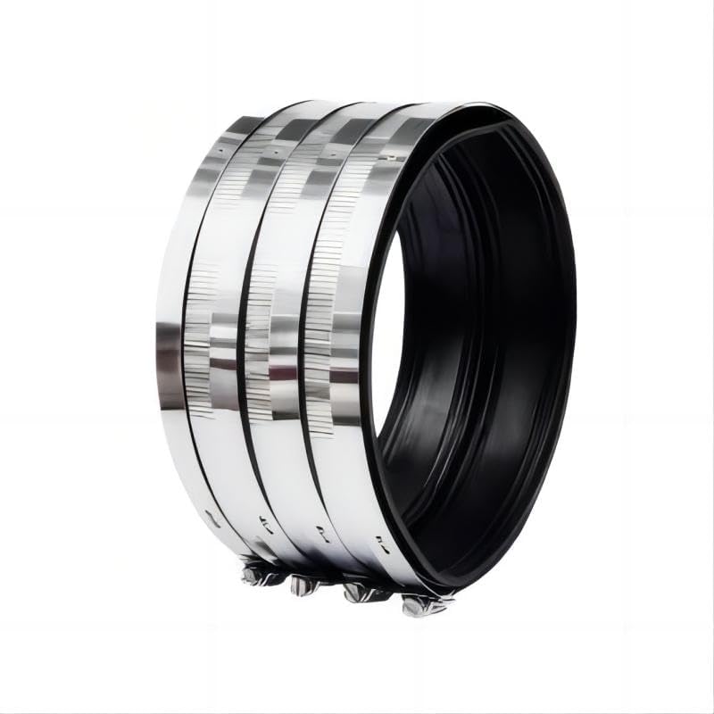 Flexible pipe Coupling with Stainless Steel Clamps.Pipe Connector for PVC and Metal Pipes (6 inch/158mm-162mm) - size: 6 inch (158-162 mm)