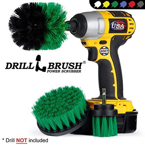 Drill Brush Attachment - Oven Scrubbing Brush Set - Air Fryer Cleaning Tool - color: Green