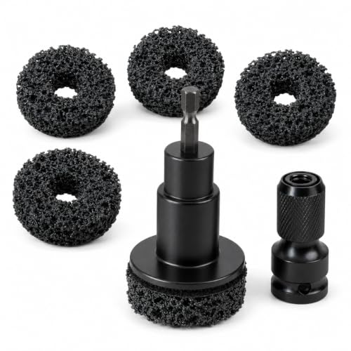 Wheel Hub Cleaning Tool Kit, 5PCS Brake Dust & Rust Removal Brush Set for Drill Attachment, Professional Scratch-Free Wire Wheel Cleaner for Car Truck Auto Hubs, Access Hard to Reach Areas