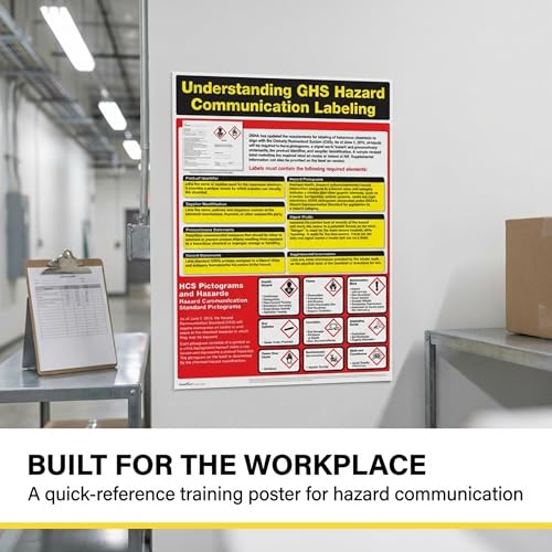 ComplyRight GHS Hazard Communication Training Poster, 18" x 24", Global Harmonized System Symbols & Guidelines, Safety Signs for Workplace - color: Hazard Communication Training Poster