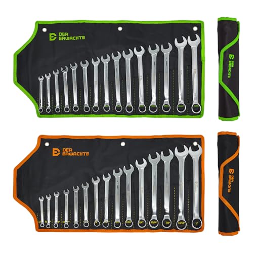 Der Erwachte 30pc Combo Wrench Set SAE Metric 1/4-1 8-22mm Storage Pouch - size: 30 Piece (Metric+Sae)